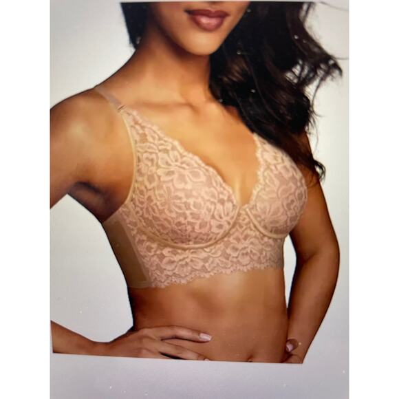 NWT Maidenform Pure Comfort Lace Longline Wireless 3 Way Convertible Bralette - Picture 9 of 9